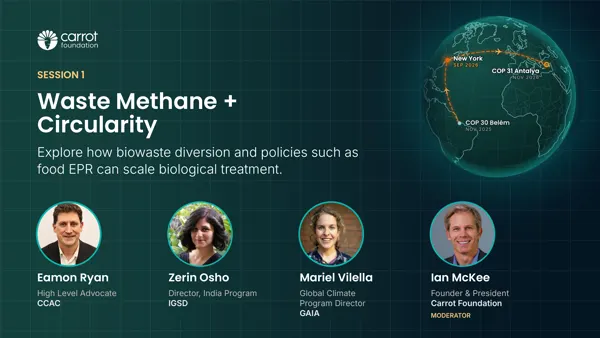 Card da sessão 1: Waste Methane + Circularity.
