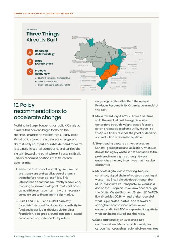 Paper Biowaste Roadmap · Recomendações de política.