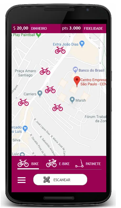 A home de 2019 roda sobre São Paulo de verdade e oferece três modais: bike, e-bike e patinete.