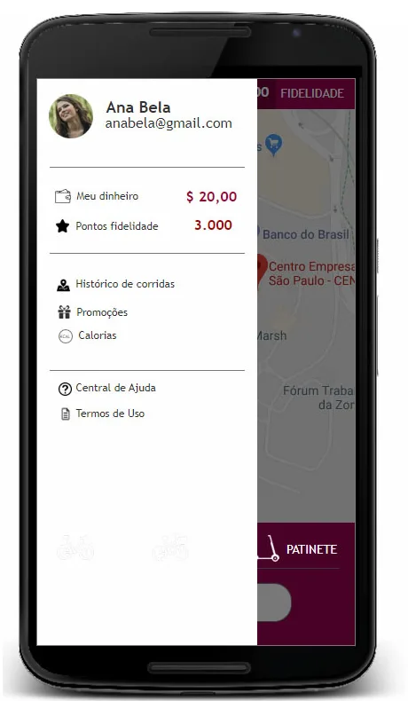 O menu de 2019 abre com duas moedas — dinheiro e pontos de fidelidade — e conta calorias.