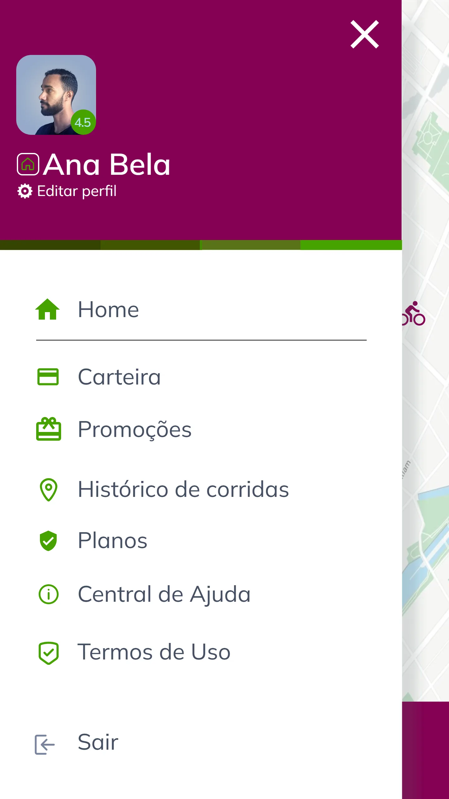 O menu de 2020 troca pontos e calorias por Carteira, Promoções e Planos.