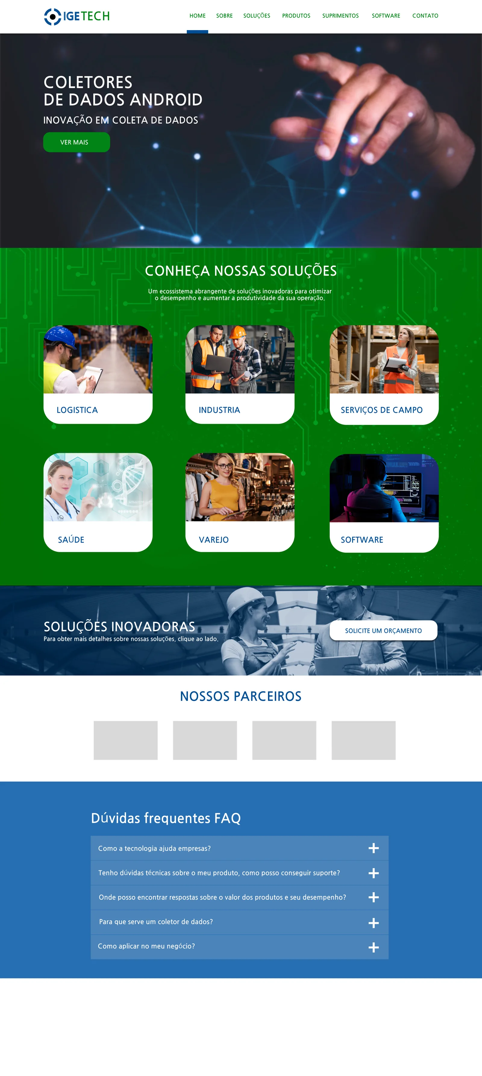 Home do site da iGetech em desktop.