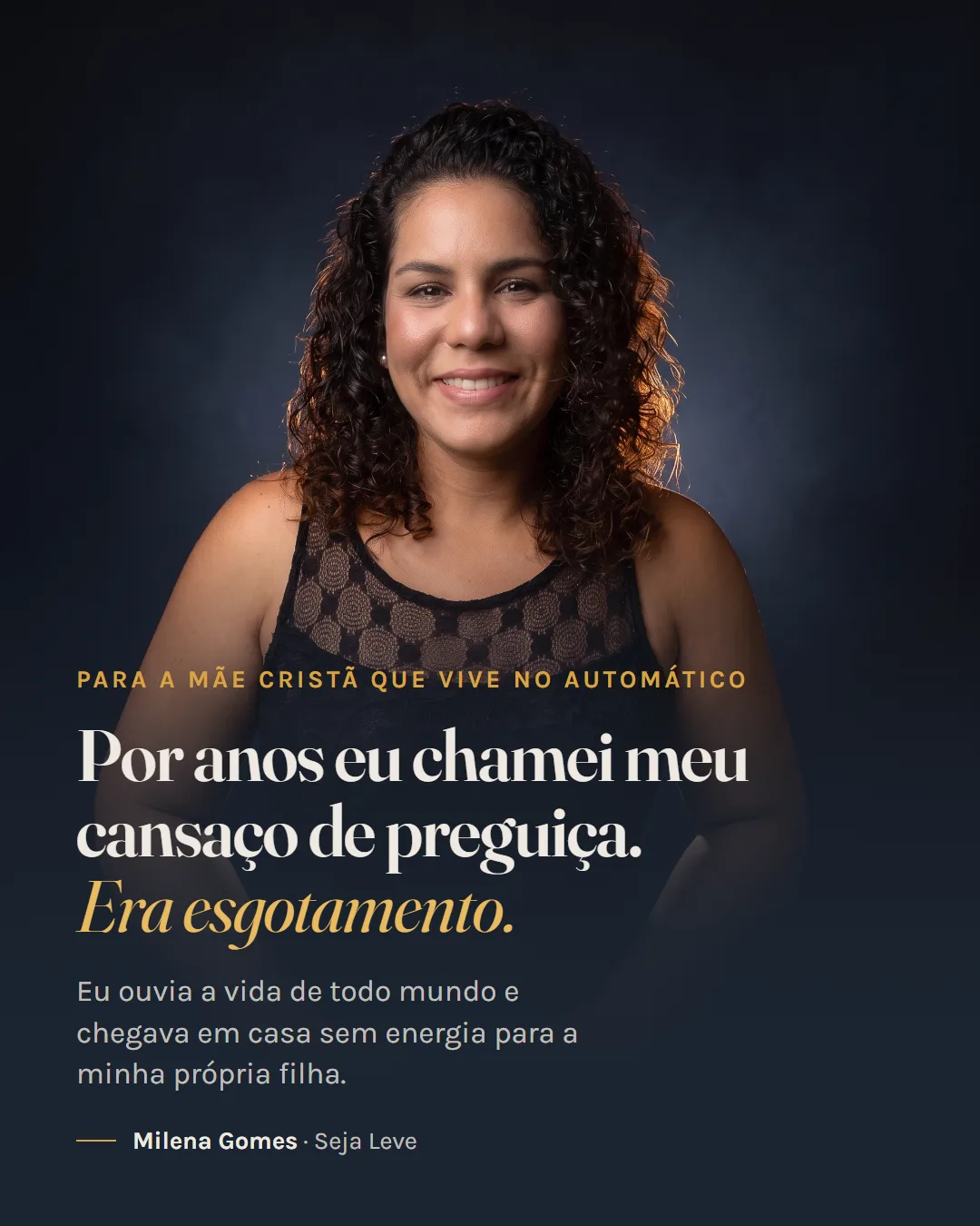 O mesmo anúncio \"dor\" no formato feed. Os criativos são gerados por código: HTML renderizado para estático, HyperFrames para vídeo.