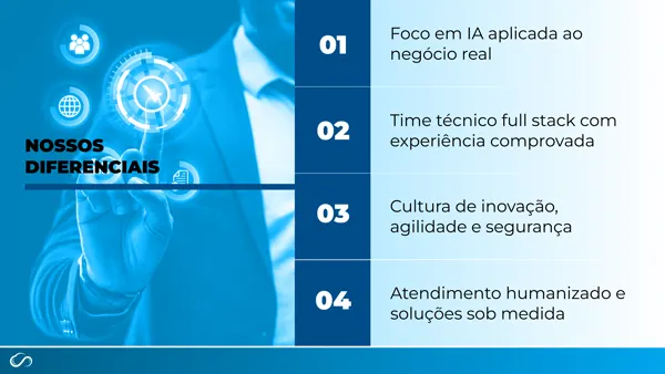 Cultura: IA aplicada ao negocio real, inovacao e agilidade.